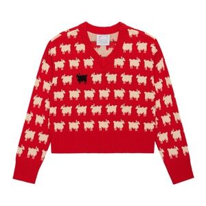 Rowing Blazers Red Sheep V-Neck Sweater “Diana Edition” Warm & Wonderful